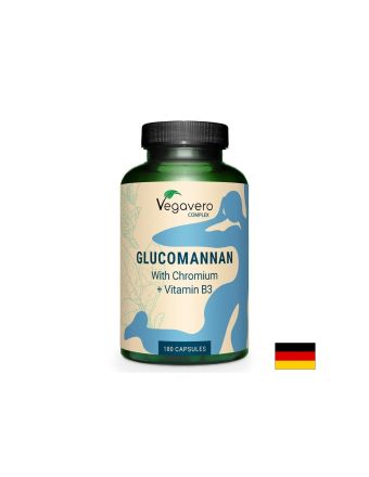 Глюкоманан 702 мг + хром и витамин Б3 х 180 капсули Vegavero | Glucomannan