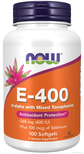 Витамин Е 400 IU + Селен 100 мкг х 100 меки капсули Now Foods | Vitamin E + Selenium