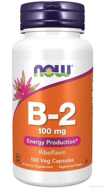 Рибофлавин (Витамин Б2) 100 мг х 100 капсули Now Foods | Riboflavin Vitamin B-2