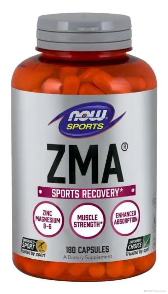 ZMA Цинк, магнезий и Витамин Б6 800 мг х 180 капсули Now Foods Sports | ZMA