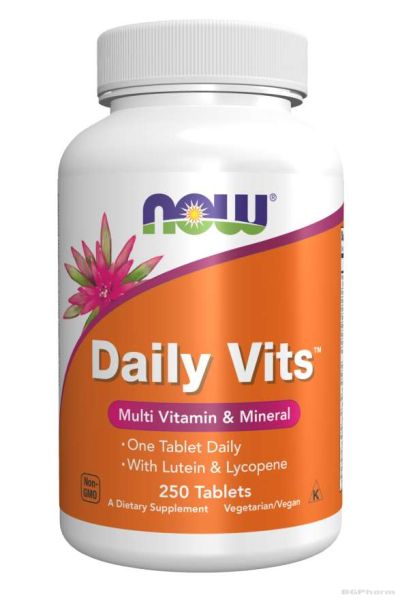 ДЕЙЛИ ВИТС Ежедневни Мултивитамини х 250 таблетки Now Foods | Daily Vits