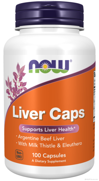 LIVER CAPS Хранителна добавка за черен дроб х 100 капсули Now Foods
