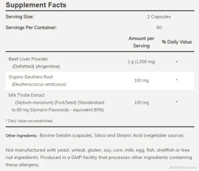 LIVER CAPS Хранителна добавка за черен дроб х 100 капсули Now Foods