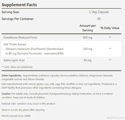 Л-Глутатион 500 мг х 30 капсули Now Foods | Glutathione