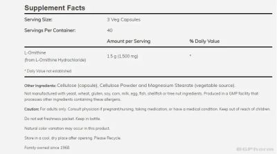 Л-Орнитин 500 мг х 60 капсули Now Foods | L-Ornithine