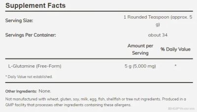 Л-Глутамин на прах 454 гр Now Foods | L-Glutamine