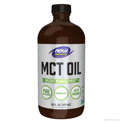 МСТ Средноверижни мастни киселини 473 мл Now Foods | MCT Oil