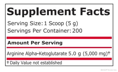 Аргинин Алфа-Кетоглутарат на прах 500 гр Pure Nutrition | AAKG Powder