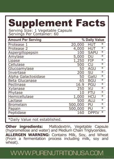 Храносмилателни Ензими х 60 капсули Pure Nutrition | Digest Matrix