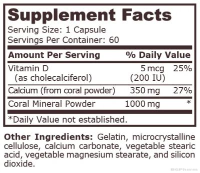 Корал Калций х 60 капсули Pure Nutrition | Coral Calcium