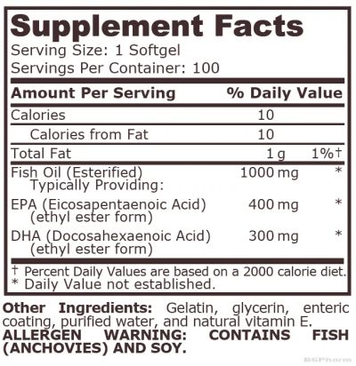 Супер Омега 3 Рибено масло 1000 мг х 200 меки капсули Pure Nutrition | Super Omega 3
