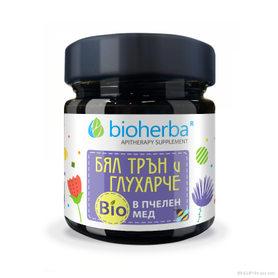Пчелен мед БИО + Бял трън и глухарче х 280 гр БИОХЕРБА | ORGANIC BEE HONEY BIOHERBA