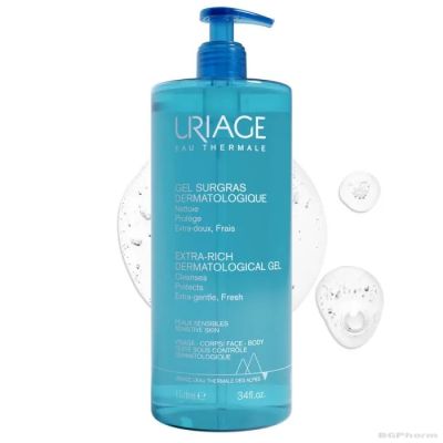 ЮРИАЖ DERM-PHY+ Богат измивен душ - гел за цялото тяло х 1000 мл | URIAGE Gel Sugras Cleansing gel