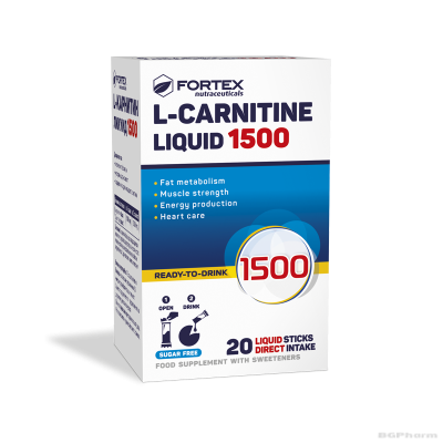 Л-КАРНИТИН 1500 мг х 20 течни сашета ФОРТЕКС | FORTEX L-Carnitine