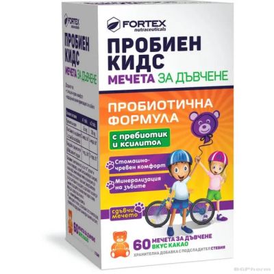 ПРОБИЕН КИДС х 60 дъвчащи мечета за деца с вкус на какао ФОРТЕКС | FORTEX Probien Kids