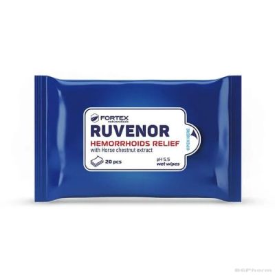 РУВЕНОР Мокри кърпи при хемороиди х 20 броя ФОРТЕКС | FORTEX Ruvenor