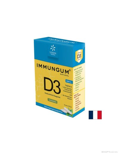 Дъвки с витамин Д3 с аромат на мента х 20 броя ЛЕМОН ФАРМА | Lemon Pharma Immungum D3