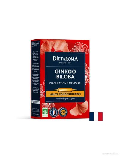 Гинко Билоба екстракт х 20 ампули за пиене ДИЕТАРОМА | Dietaroma