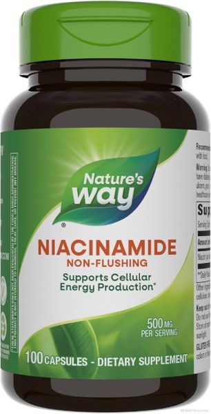 Ниацинамид (Витамин Б3) 500 мг х 100 капсули Nature’s Way | Niacinamide No-Flush