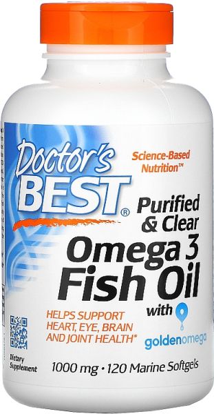 Омега 3 Рибено масло 1000 мг х 120 капсули ДОКТОР'С БЕСТ | Doctor's Best