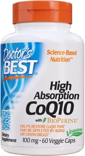Коензим Q10 + биоперин 100 мг х 60 капсули ДОКТОР'С БЕСТ | Doctor's Best Coenzyme + Bioperine