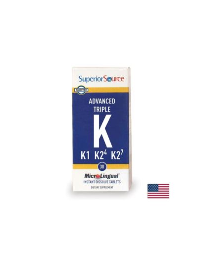 Витамин К ( К1, К2 МК-4 и МК-7 ) х 30 сублингвални таблетки Superior Source | Advanced Triple K