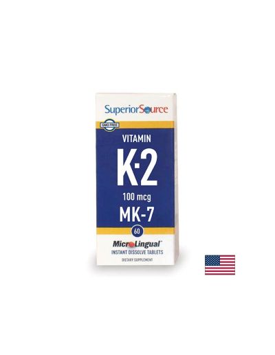 Витамин К2 MK-7 100  мкг x 60 сублингвални таблетки Superior Source