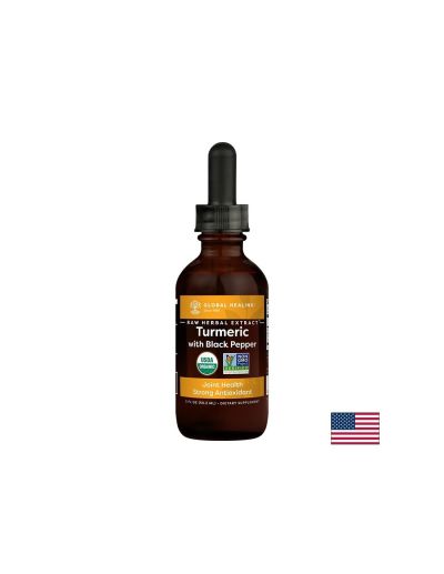 Куркума с черен пипер - екстракти на капки х 59.2 мл Global Healing | Turmeric & Black Pepper