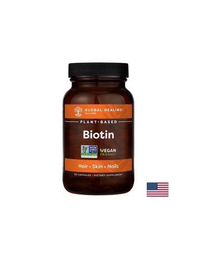 Биотин ( Витамин Б7 ) 2500 мкг x 60 капсули с високо усвояване Global Healing | Biotin