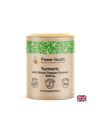 Куркума 500 мг + екстракт от черен пипер х 90 капсули Power of Health | Turmeric & Black Pepper