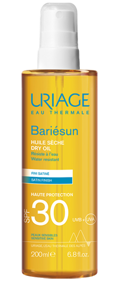 БАРИЕСЪН Слънцезащитно сухо олио за тяло SPF30 200 мл ЮРИАЖ | URIAGE Bariesun