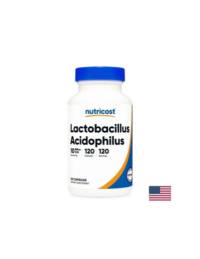 Лактобацилус Ацидофилус 10 млрд CFU х 120 капсули Nutricost | Lactobacillus Probiotic