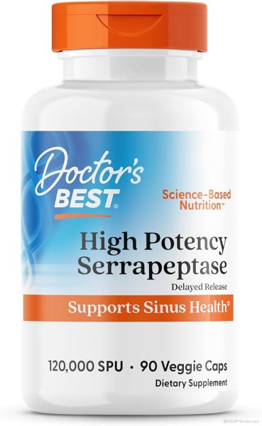 Серапептаза 120 000 SPU х 90 капсули ДОКТОР'С БЕСТ | Doctor's Best