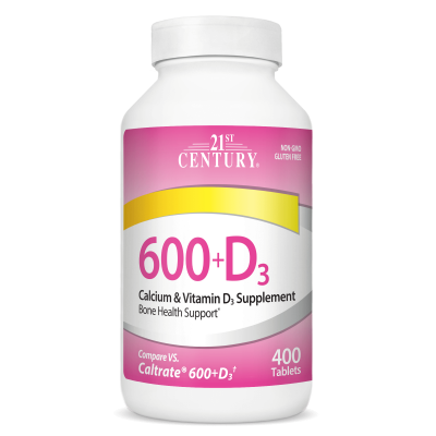 21st Century Калций 600 мг + Витамин Д3 х 400 таблетки | Calcium + D3