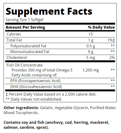 21st Century Омега 3 Рибено Масло 1200 мг х 140 капсули | Fish Oil