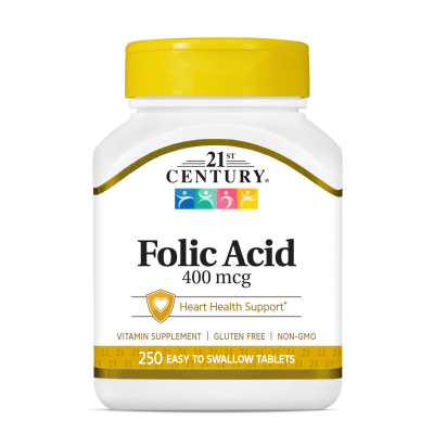 21st Century Фолиева Киселина 400 мкг х 250 таблетки | Folic Acid