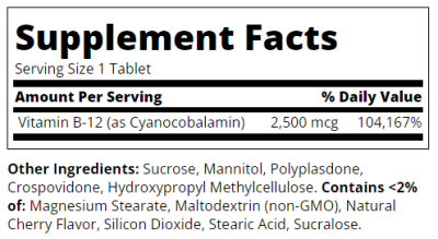 21st Century Витамин Б12 2500 мкг х 110 ородисперсни таблетки | Vitamin B12