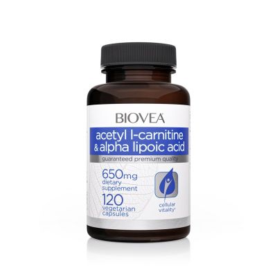 Ацетил Л-Карнитин + Алфа Липоева Киселина х 120 капсули Biovea | Acetyl L-Carnitine + Alpha Lipoic Acid