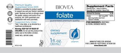 Фолат ( Фолиева киселина ) на капки х 30 мл Biovea | Folate Liquid Drops