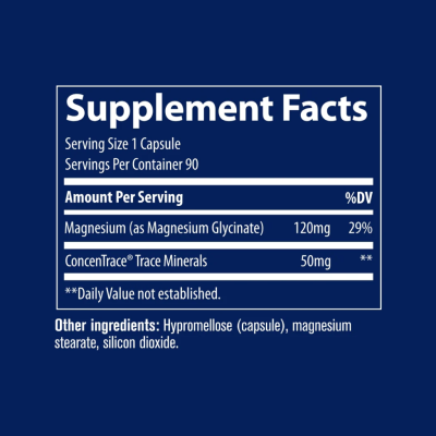 Магнезий глицинат хелат 120 мг х 180 капсули Trace Minerals | Magnesium Glycinate