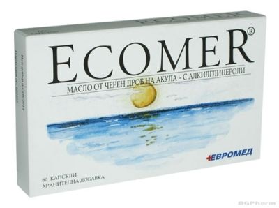 ЕКОМЕР Масло от черен дроб на акула х 60 капсули ЕВРОМЕД | Ecomer