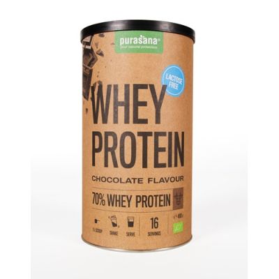 Суроватъчен протеин без лактоза БИО х 400 гр с вкус на шоколад PURASANA | Organic Whey Protein Unflavored