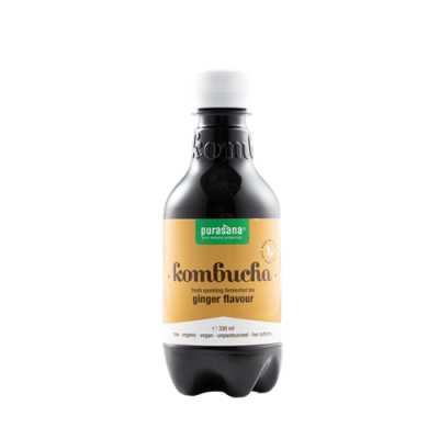 КОМБУЧА Био напитка + пресен джинджифил х 330 мл PURASANA | Kombucha Organic Drink