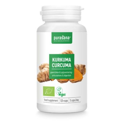 КУРКУМА Био екстракт 325 мг х 120 капсули PURASANA | Turmeric Root Organic