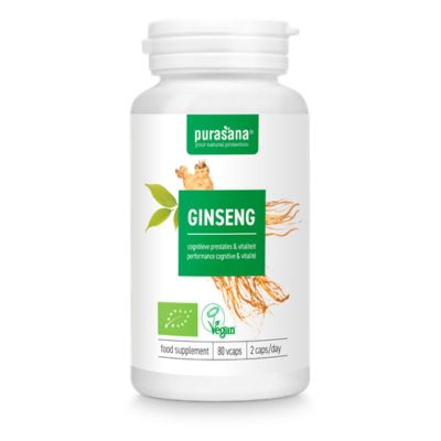 ЖЕНШЕН Био екстракт 300 мг х 80 капсули PURASANA | Panax Ginseng Organic