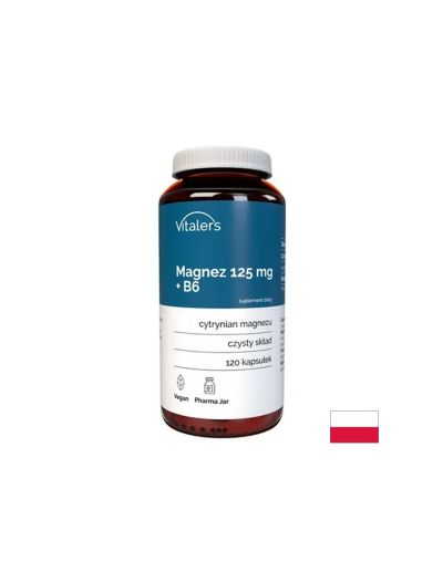 Магнезий 125 мг + Витамин Б6 12.5 мг х 120 капсули Vitaler's | Magnesium + B6