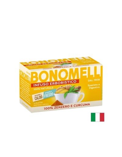 Билков чай с джинджифил и куркума х 16 пакетчета BONOMELLI | Ginger & Turmeric tea