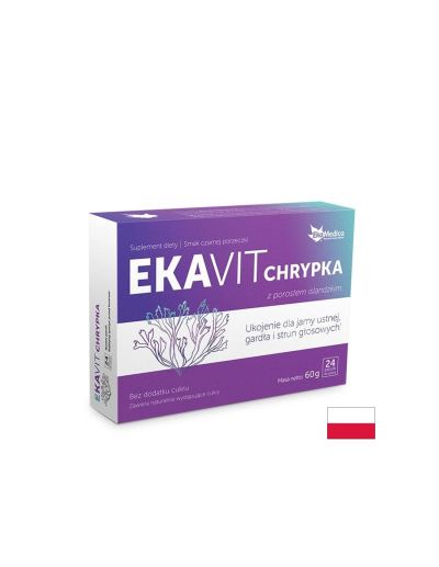 Исландски лишей + Евкалипт х 24 таблетки за смучене за гърло и лигавици Ekamedica
