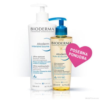 Биодерма АТОДЕРМ Интензив балсам 500 мл + измивно олио 200 мл ПРОМО | Atoderm Intensive Bioderma