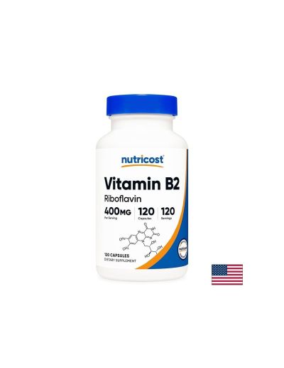 Витамин Б2 Рибофлавин 400 мг х 120 капсули Nutricost | Vitamin B2